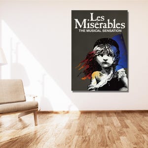 Les Miserables Musical Theatre Poster Art Print,Les Miserables Musical Canvas Wall Art,Musical Print Art,Gift for Her Him,Theatre Wall Art