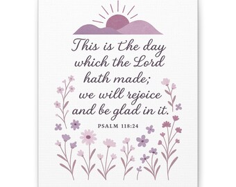 Inspirational Canvas Wall Art, Floral Design, Christian Home Decor, Motivational Quote, Faith-Based Gift