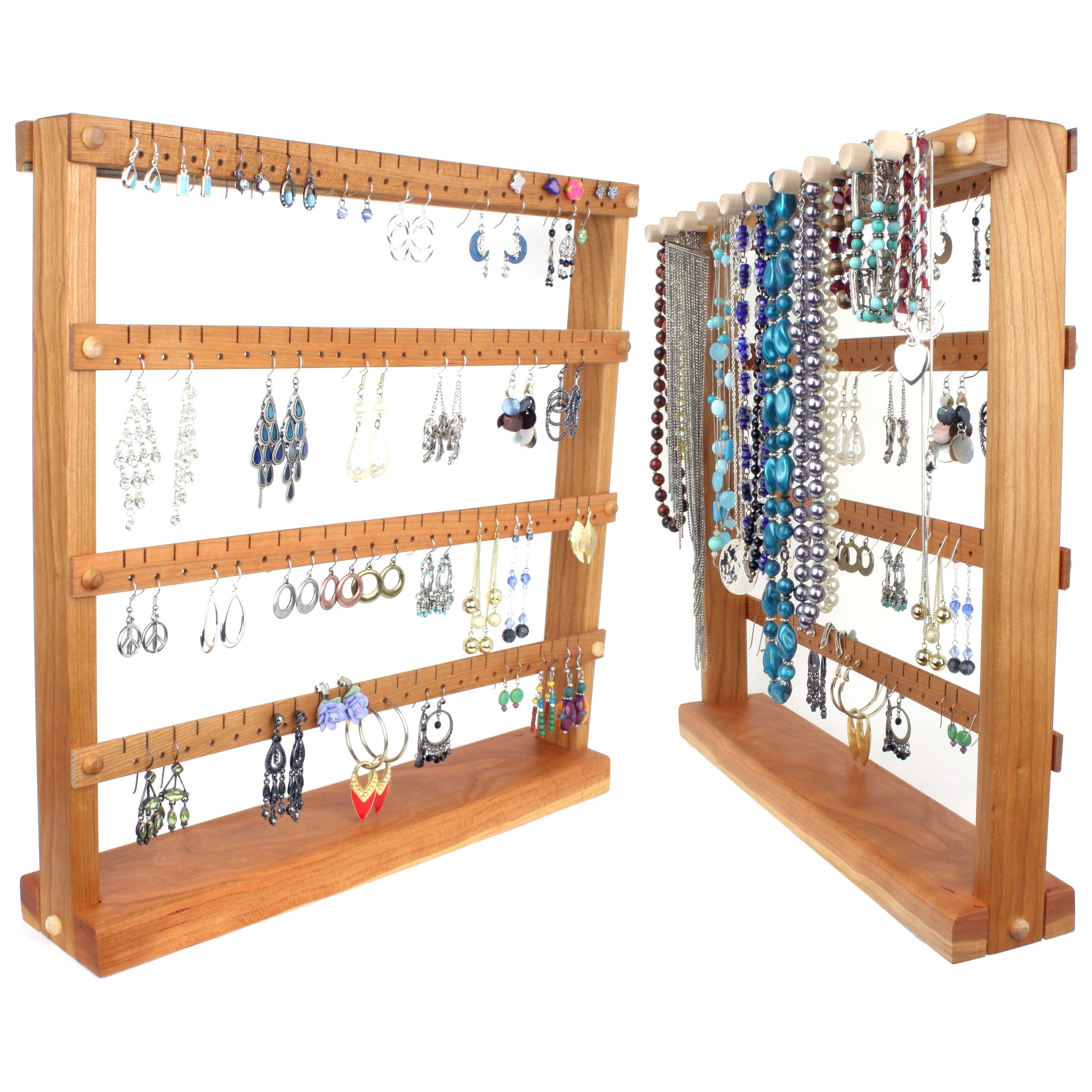  Ikee Design Wood Jewelry Holder Organizer Stand, Earring  Bracelet Jewelry Display Stands, Jewelry Organizer with 18 Hooks and  Removable Holders, Necklace Organizer, Bracelet Holder, Black Color :  Clothing, Shoes & Jewelry
