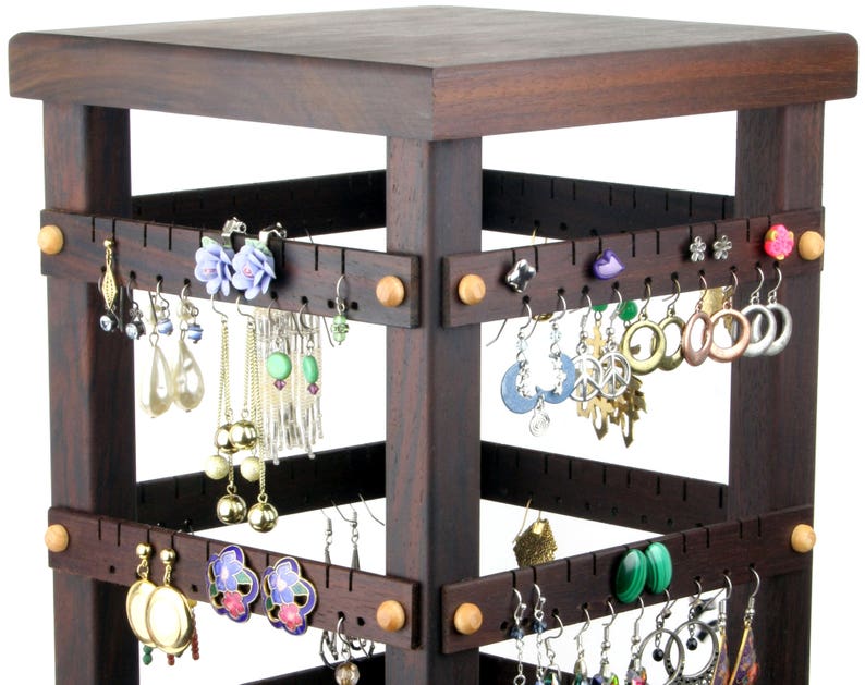 Foursided Spinning Jewelry Display Earring Holder With Etsy