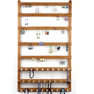 Extra Large Cherry Wall Earring Holder Hanging Earring Display Necklace Holder 29 pegs Jewelry Display image 1