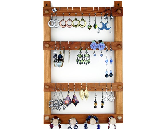 Glass Earring Holder Organizer, Jewelry Organizer Earrings Holder with  Hanging H | eBay