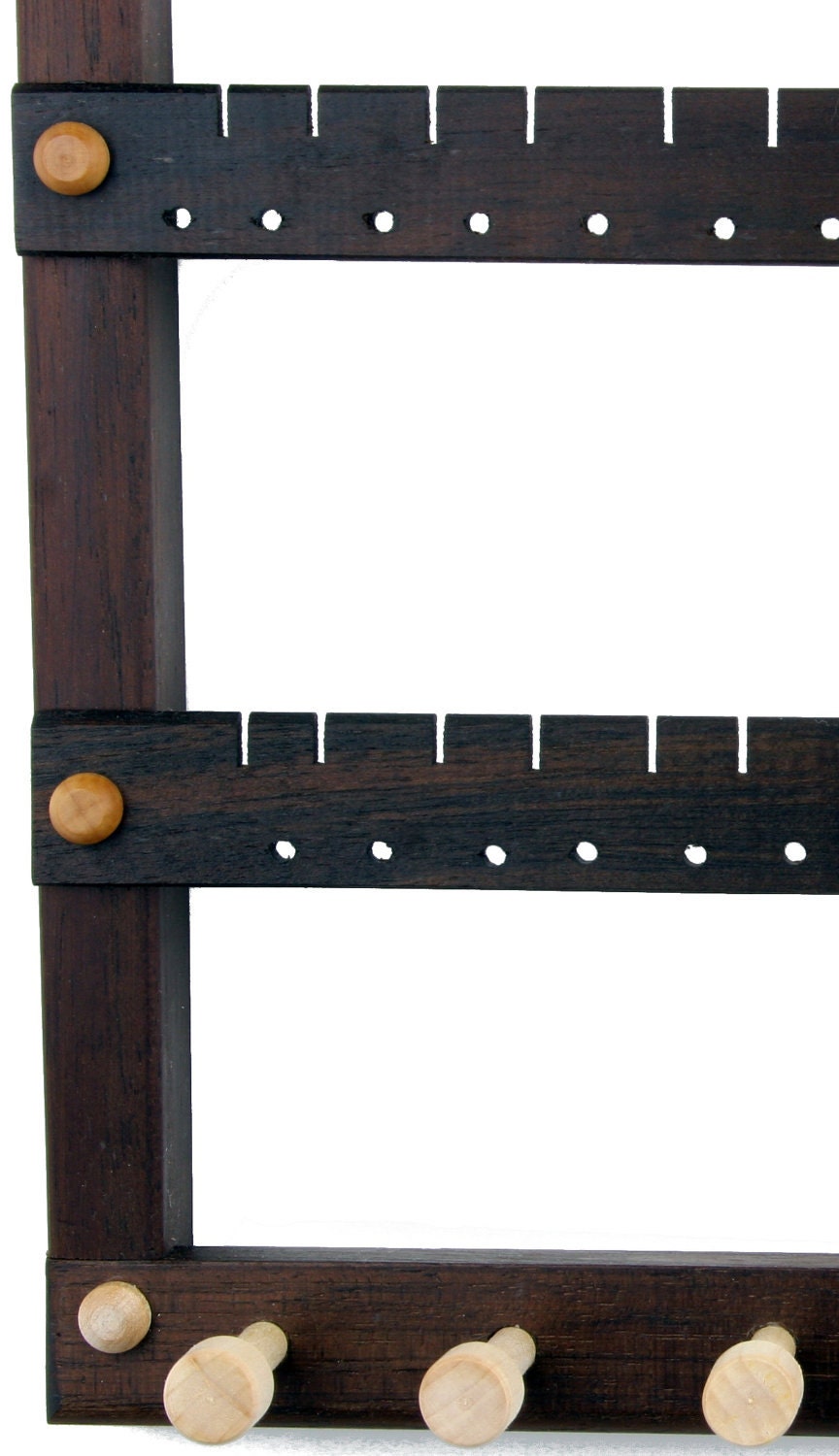 Wall Mount Earring Holder Jewelry Organizer Peruvian Walnut - Etsy