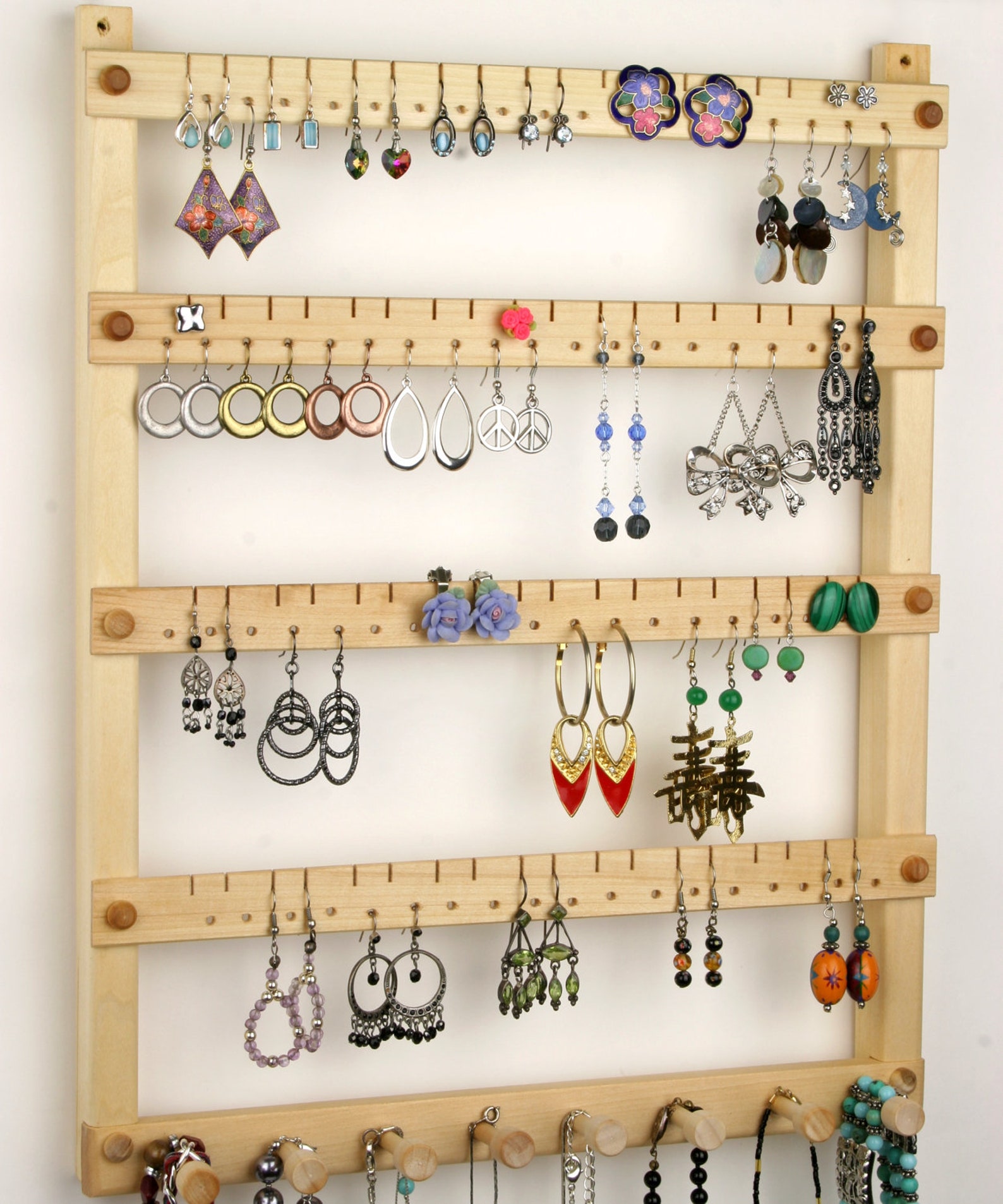 Jewelry Organizer Jewelry Holder Hanging Wood Basswood Etsy