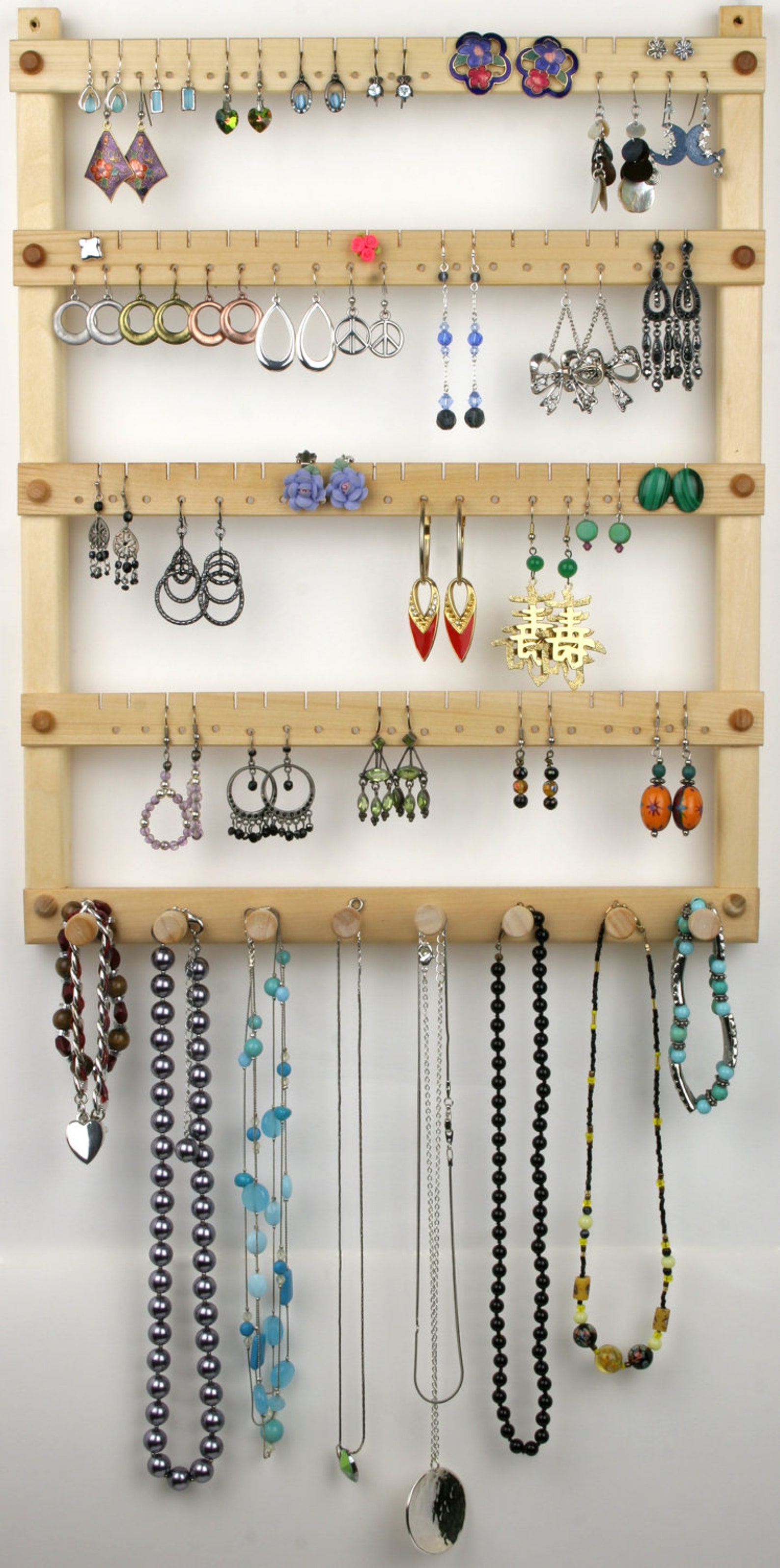 Jewelry Organizer Jewelry Holder Hanging Wood Basswood Etsy