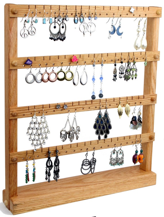 Necklace Earring Wood Jewelry Display Stands Boho Organizer Storage Rack  Large Space Ring Bracelet Watch Natures Wooden Holders - AliExpress