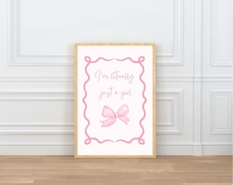 Pink Girl Quote Print | Feminine Bow Glam Room Decor (Digital Download)