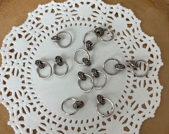 Silver charm knitting stitch markers