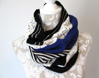 Black, Blue and White Cowl