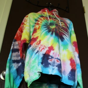 Rainbow Spiral Tie Dye Pullover Hoodie Size XL