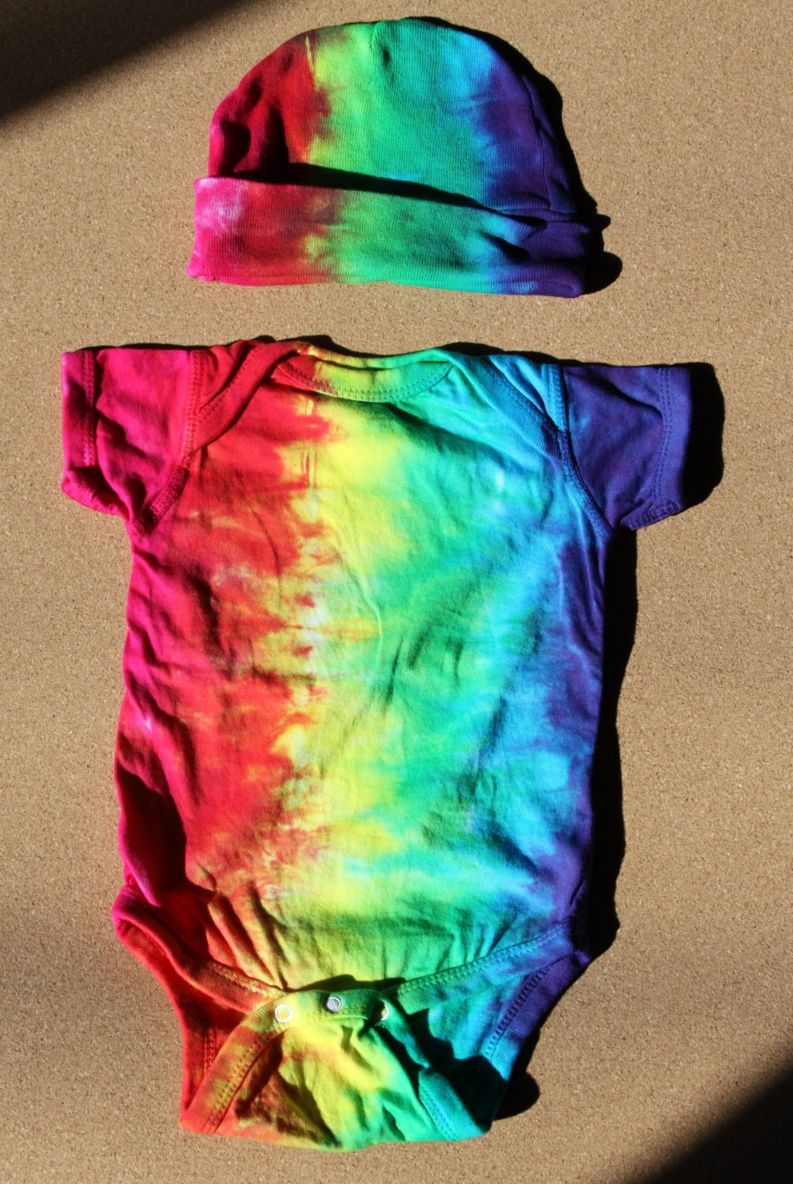 Bright Rainbow Tie Dyed Baby Onesie Size 6 Months Etsy
