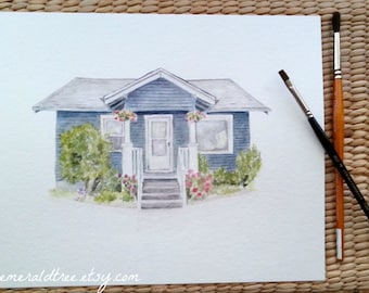 Custom Watercolor House Portrait
