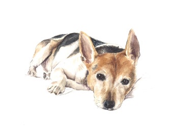 Custom Pet portrait - Delicate Watercolor Style
