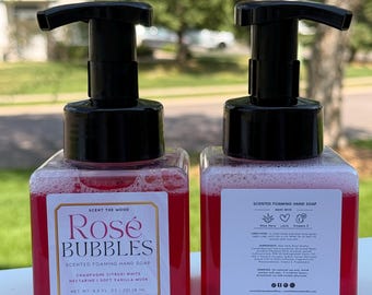 Rosé Bubbles Foaming Hand Soap | Champagne Toast Scent | Magenta Bathroom, Kitchen Fragrance | 8.5 oz