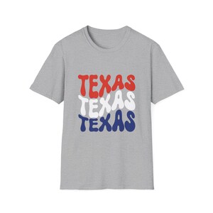 Texas Strong, Red White & Blue Texas, Gift for Texans, Texas Pride Shirt, Festival Outfit, Unisex Softstyle T-Shirt
