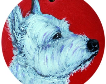 Personalized Hand Painted Westie Dog Ornament