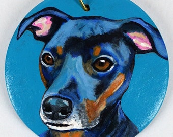 Personalized Hand Painted Rat Terrier Dog Ornament