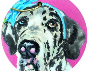 Personalized Hand Painted Great Dane Dog Ornament