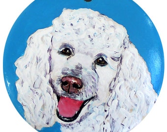 Personalized Hand Painted Poodle Dog Ornament