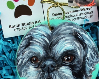 Personalized Hand Painted Lhaso Apso Dog Ornament