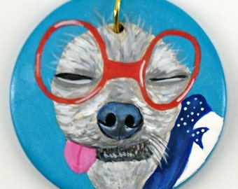 Personalized Hand Painted Funny Dog Ornament