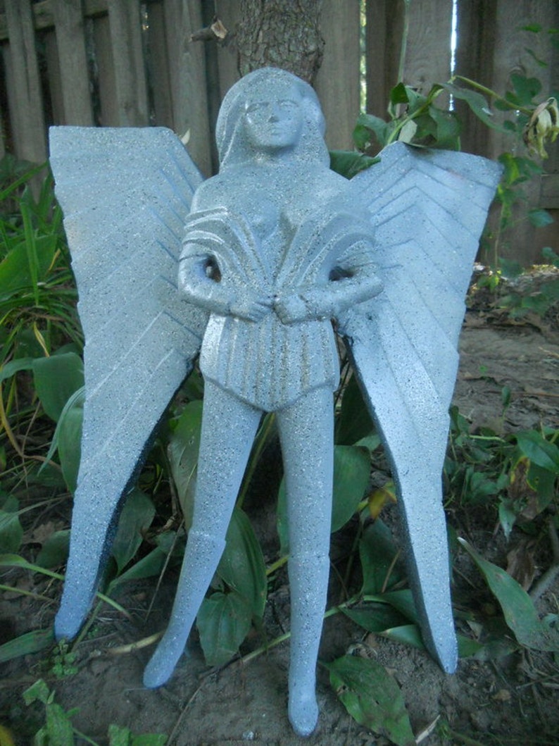 Art Deco Statue Stone Finish Garden Figurine Cast Resin Etsy