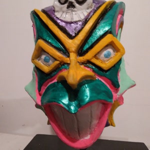 low brow pop surrealist psychedelic weird macabre avantgarde contemporary urban dark disturbing fine art mask fiberglass sculpture