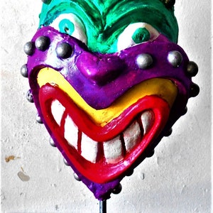 clown mask sculpture dark art weird art contemporary fine art low brow art clown sculpture
