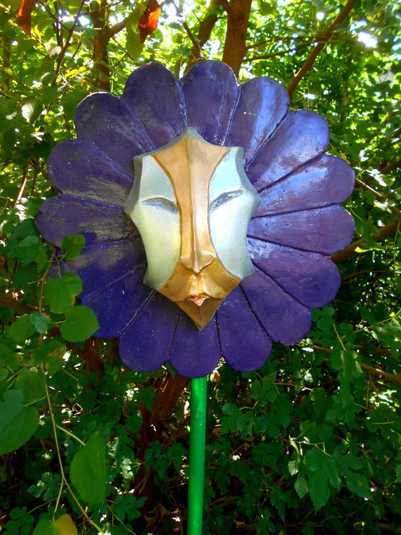 Surreal psychedelic flower outdoor art sculpture garden art Etsy