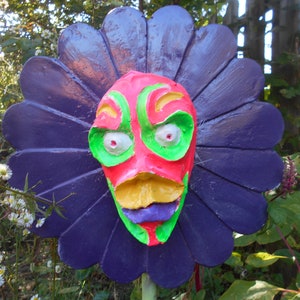 psychedelic surreal flower garden sculpture fiberglass art outdoor decor lowbrow art