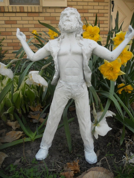 Mann Im Garten Figur Rasen Kunst Garten Skulptur Bartiger Mann Etsy