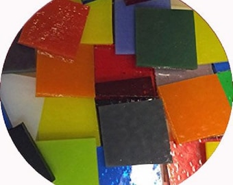 Wstępnie przycięte, topliwe, kwadratowe szkło w kształcie byka o wymiarach 1 cala, różne kolory, 3 mm, zestaw próbek, 90 Coe, 10 sztuk, Stallings Stained Glass