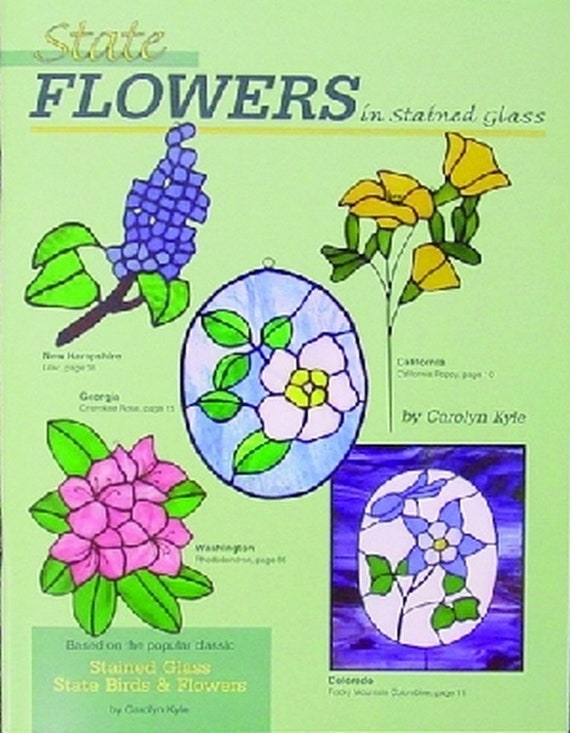 FUSED GLASS FLOWERS Free Shipping Stained Glass Pattern Book 