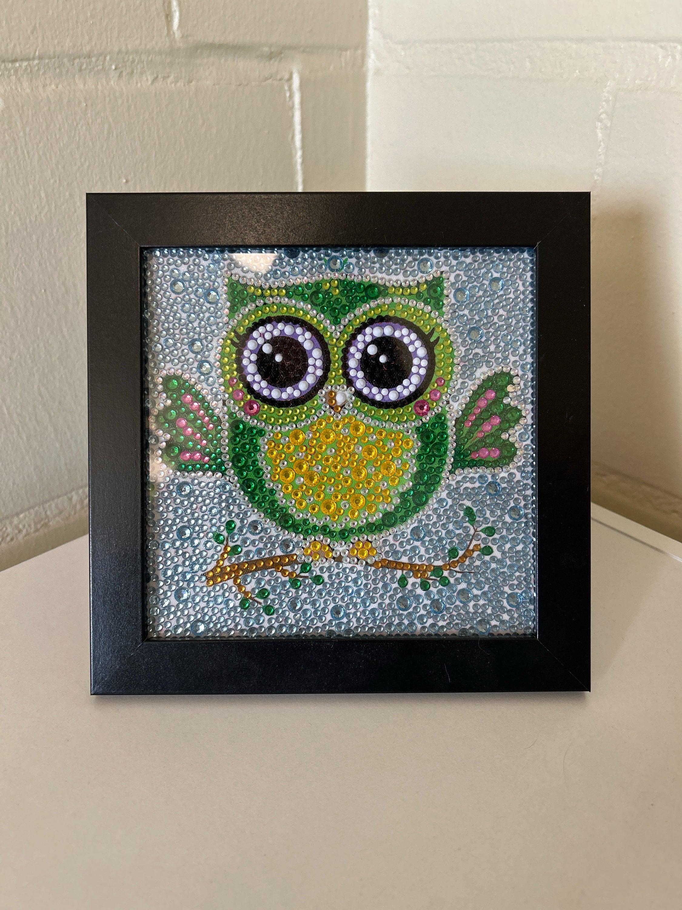 フクロウのダイヤモンドアート絵画（密封・額装済み） - Etsy 日本