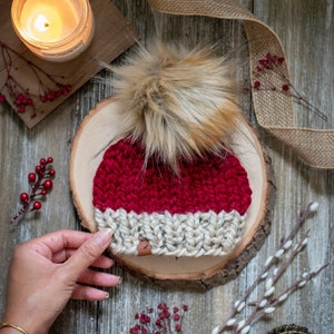 Preemie Baby Santa Hat with Pom First Christmas Preemie Santa Hat Custom Preemie Beanie Chunky Knit Santa Preemie Beanie Hat Handmade