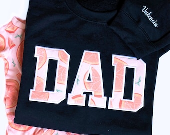 Personalized DAD Embroidered Keepsake Sweatshirt, Custom Name Sleeves