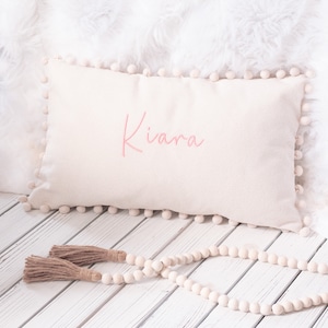 Embroidered Baby Pillow: Personalized Name, Baby Girl Gift