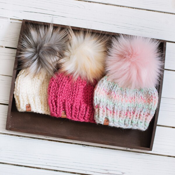 Newborn Pom Pom Hat Etsy