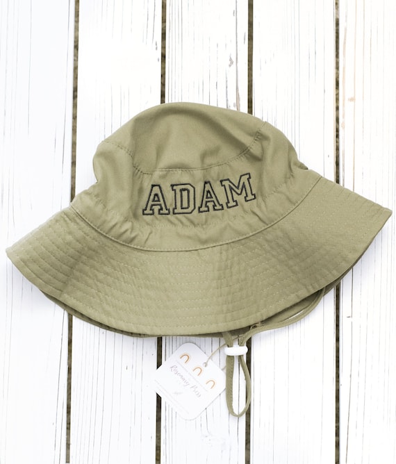 Personalized Baby Sun Hat, Army Green Toddler Bucket Hat, Cargo
