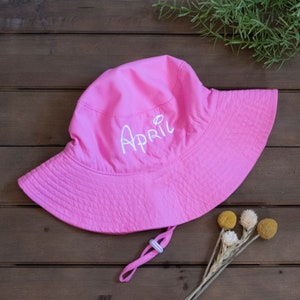 Personalized Baby Sun Hat, Baby Bucket Hat Custom Embroidered With Name, Toddler Summer Hat, Customized Baby Girl Sun Hat, Baby Easter Gift