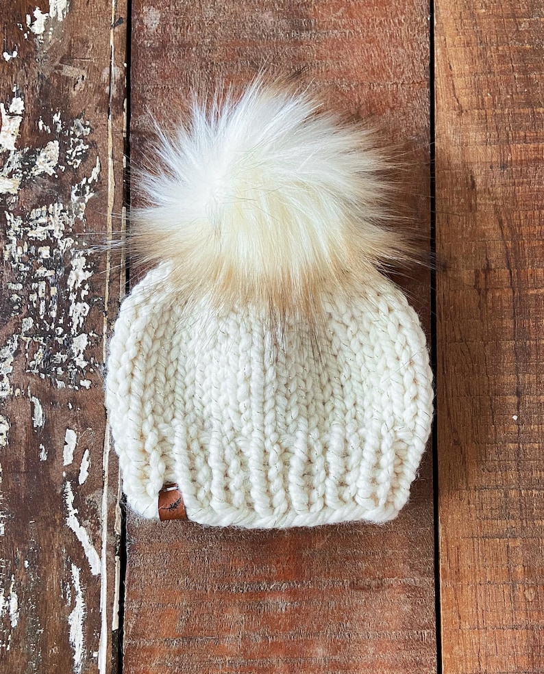Knit Baby Hat Newborn Hat With Pom Poms Chunky Knit Baby Etsy