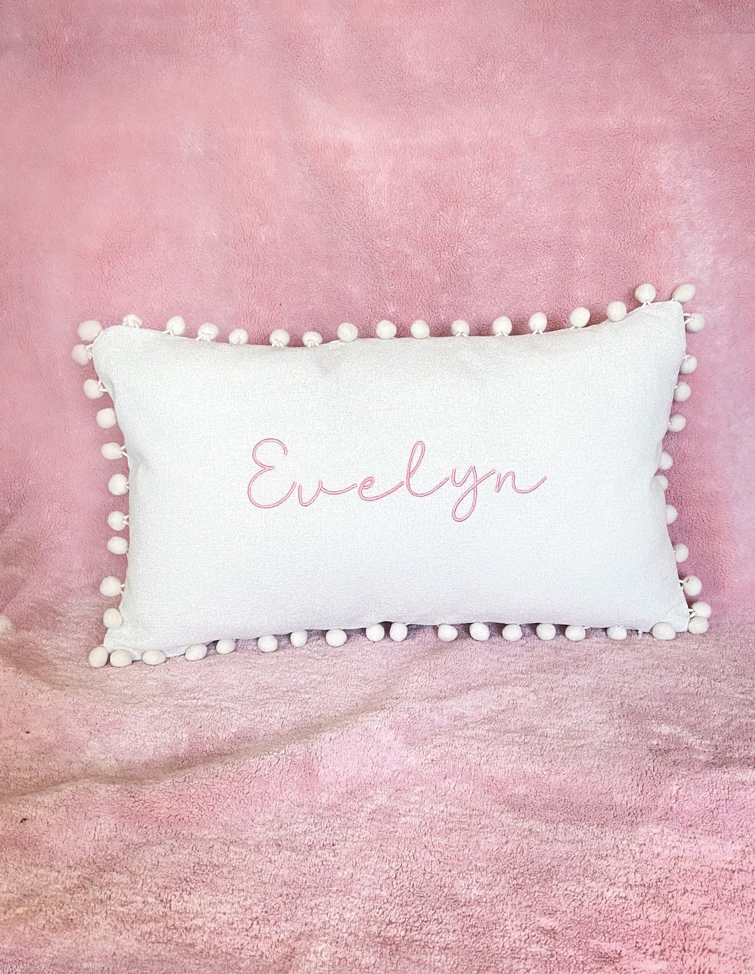 Personalized Embroidered Pillow, Baby Room Decor, Baby Girl Nursery
