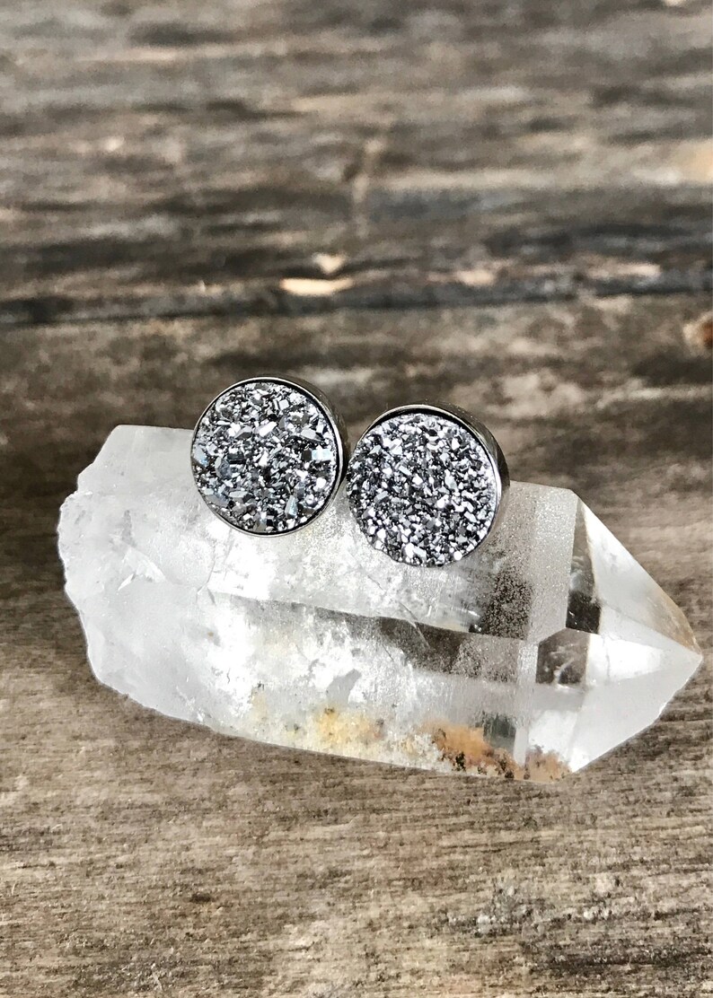 Druzy Studs Druzy Stud Earrings Druzy Earrings Druzy Etsy