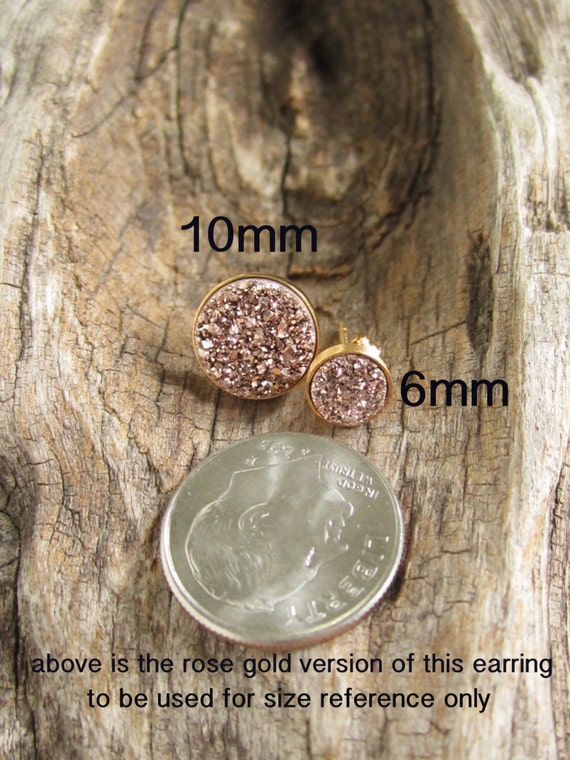 Gold druzy earrings discount