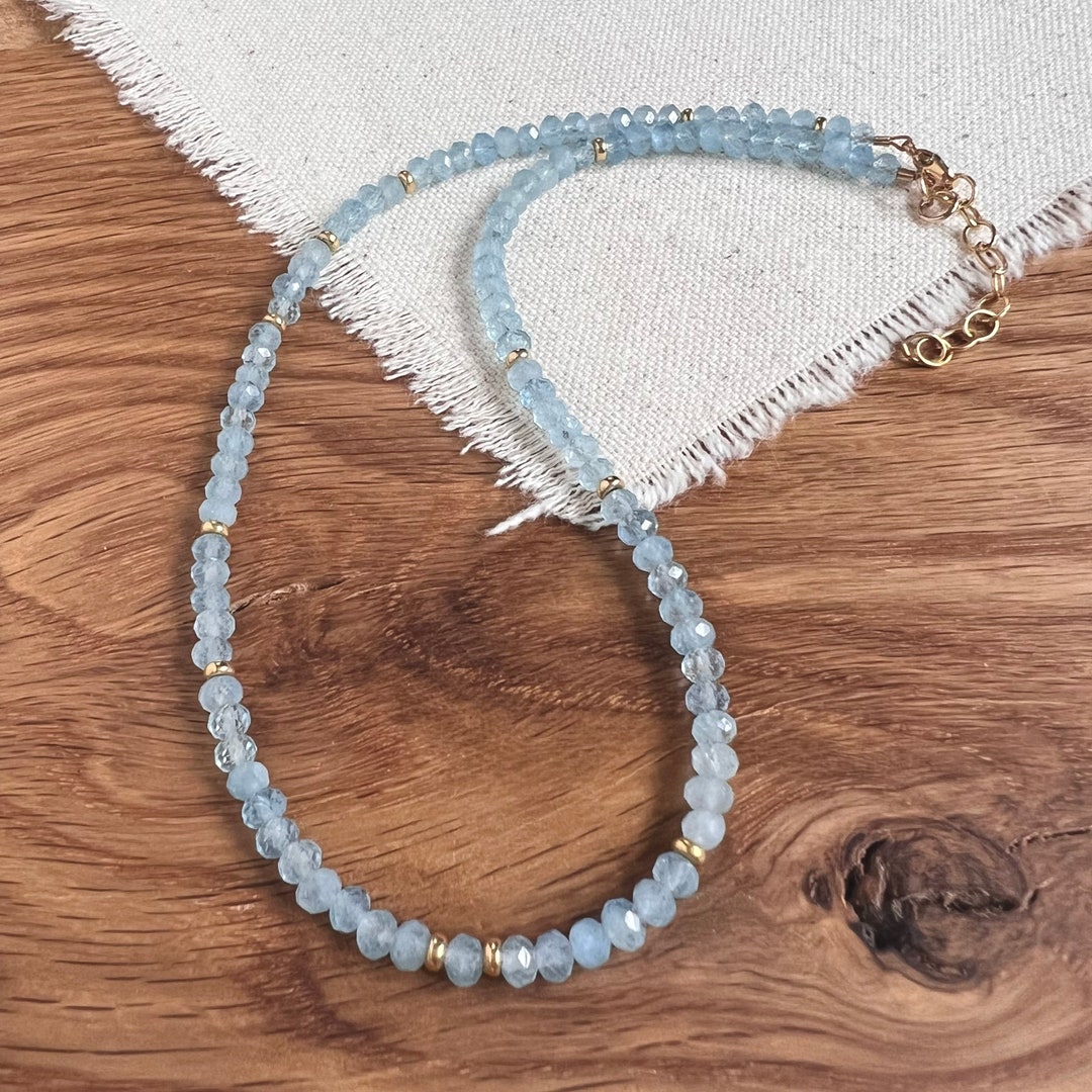 Aquamarine & Sapphire 18k Gold Vesta Bleu Necklace