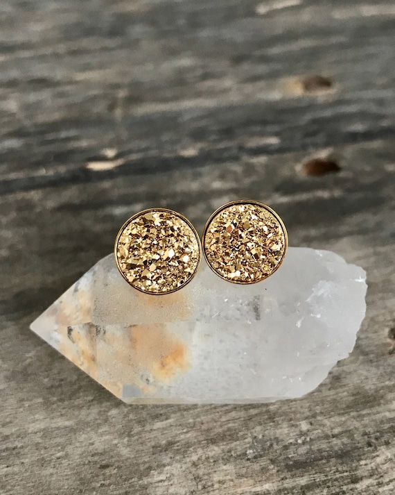 •DRUZY - ETHER• silver prong set stud earrings main image 1