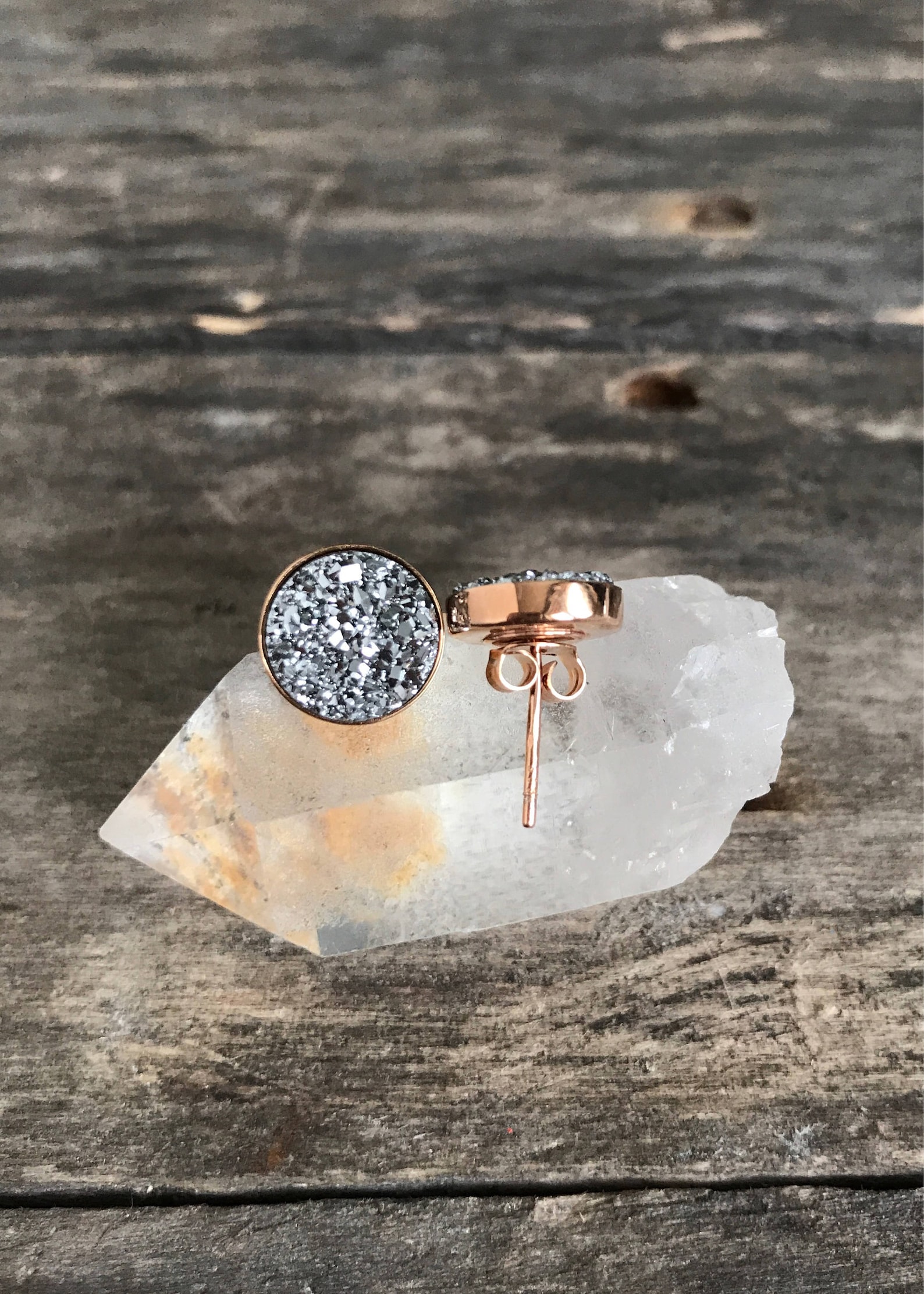 Druzy Studs Druzy Stud Earrings Druzy Earrings Druzy Etsy