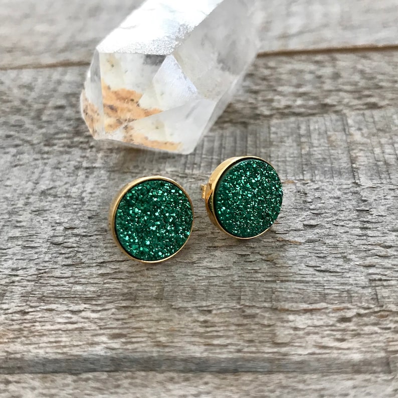 Druzy Earrings Druzy Stud Earrings Post Earrings Druzy Etsy