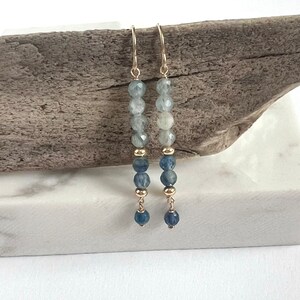 Kyanite Earrings, Gemstone Earrings, Dangle Earrings, 14K Gold Fill Earrings
