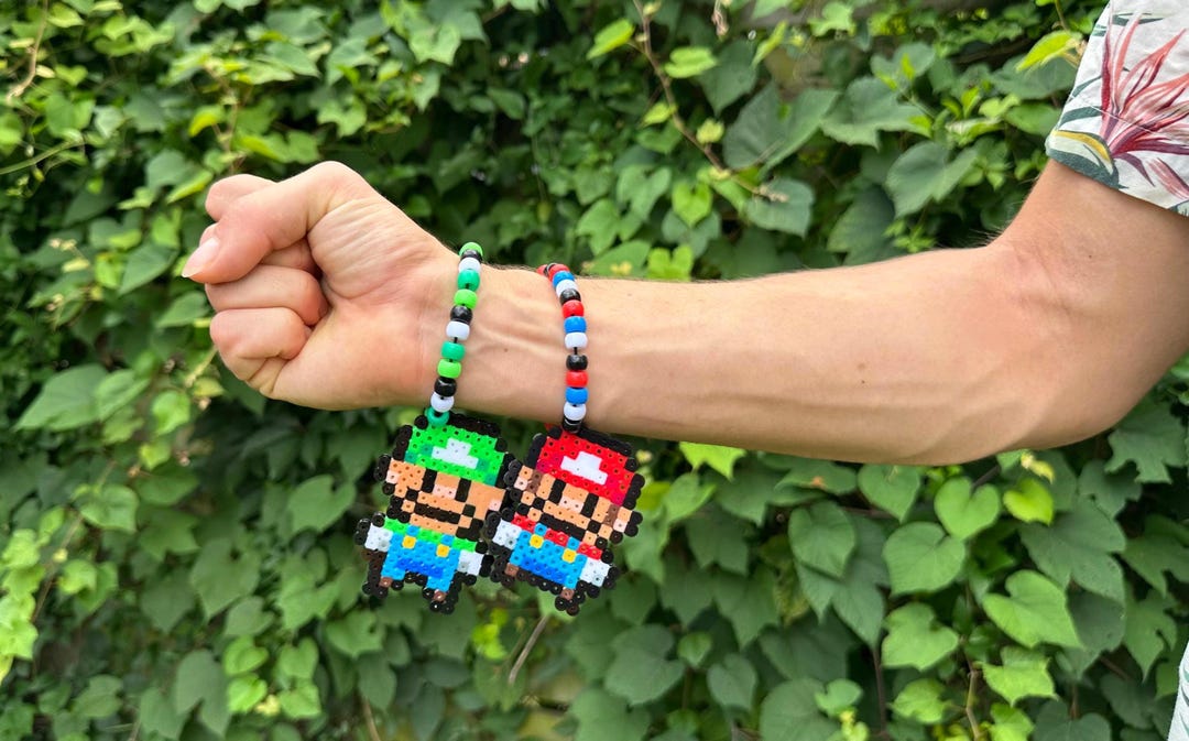 KANDI Various Video Game Perler Bracelets, Handmade Beaded Bracelets ...